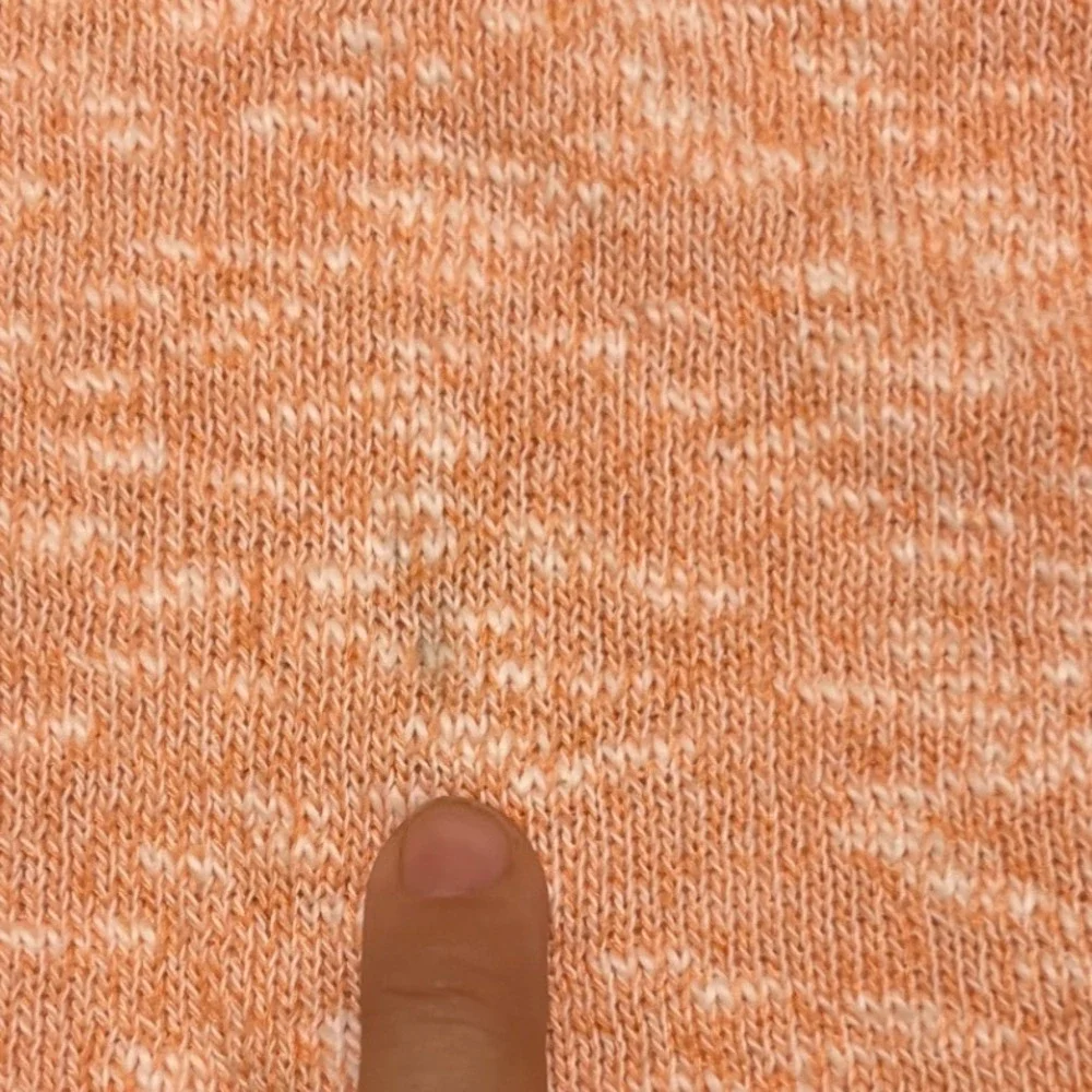 J. Crew Sweater Women's Size M Peach Orange Speckled Knit Cotton Blend Pullover‎